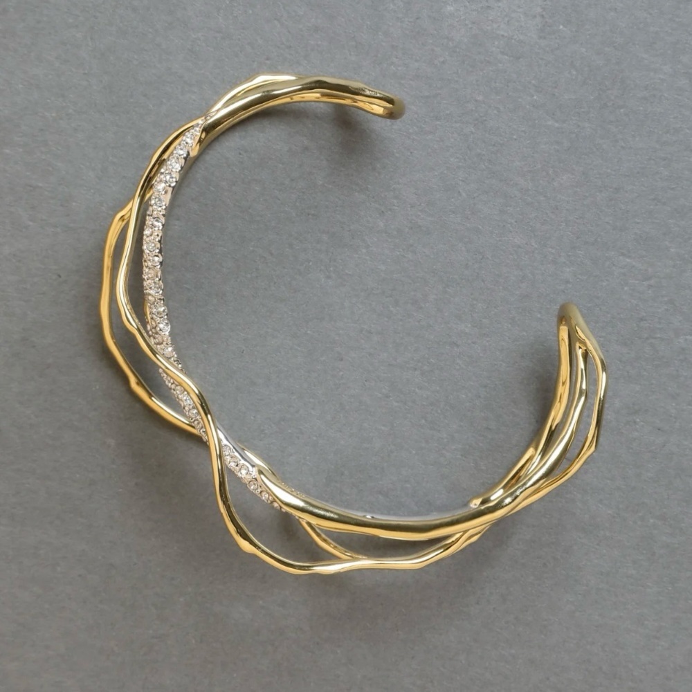 SOLD - ALEXIS BITTAR Solanales Crystal Gold Cuff - Picture 5 of 15